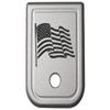NDZ Performance Magazine Base Plate for Glock 17 19 19X 22 23 24 26 27 31 32 33 34 35 37 38 39 45 Gen 1-4 9MM .40 S&W Laser Engraved Anodized Aluminum in Silver - US Flag Wave 2 view 1
