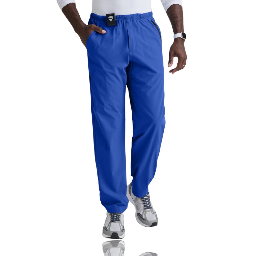 BARCO One Amplify Classic Fit Scrub Pant for Men Cobalt, 7-Pocket Pants w/ 360 Spandex Stretch, Moisture Wicking, Anti-Static and Quick-Shed XL, Regular Fit