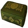Boon Decor Meditation Cushion - Rectangular Zafu Buckwheat and Kapok Fill Longevity Celestial Vine Green view 1