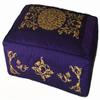 Boon Decor Meditation Cushion - Rectangular Zafu Buckwheat and Kapok Fill Longevity Celestial Vine Purple view 1