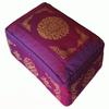 Boon Decor Meditation Cushion - Rectangular Zafu Buckwheat and Kapok Fill Longevity Dharma Key Magenta view 1