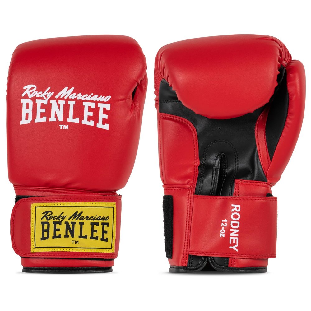 BenLee Boxing Gloves Faux Leather Rodney, Color:red/Black, Size:6 oz