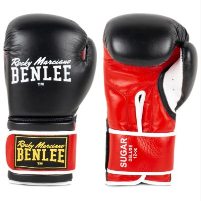 BENLEE Rocky Marciano Sugar Deluxe Boxing Gloves, Unisex, Sugar Deluxe, Black/red, 18 oz