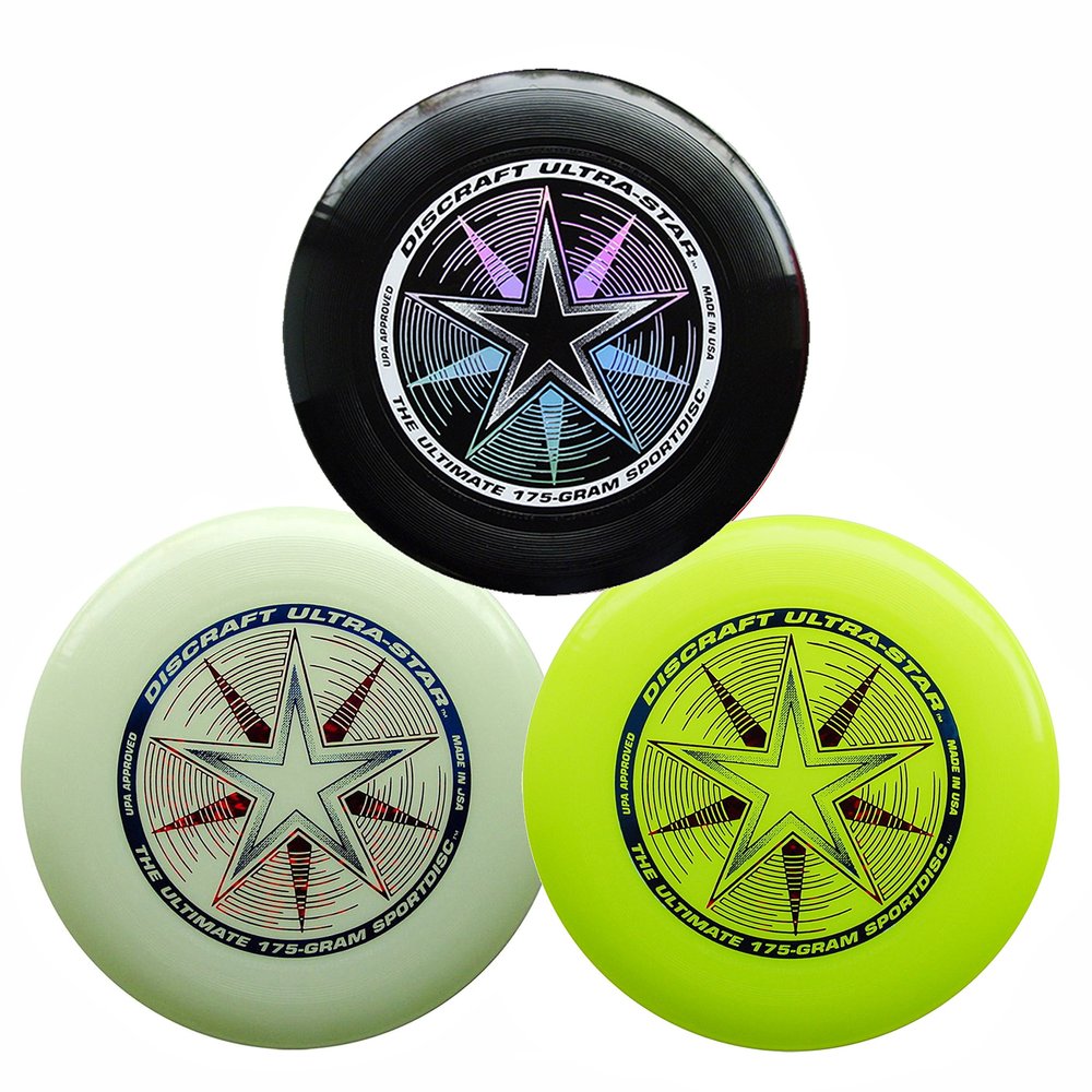 Discraft 175g Ultimate Disc Bundle (3 Discs) Black, Yellow & Glow