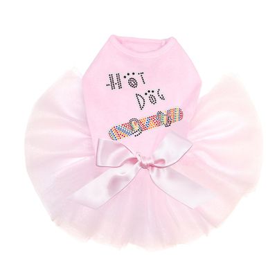 Hot Dog (Snowboard) - Bling Rhinestone Dog Tutu Dress, 4XL Pink