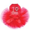 I Love Tennis - Bling Rhinestone Dog Tutu Dress, 3XL Red view 1
