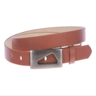 1/2" (14 mm) Women's Snap On Skinny Synthetic Plain Non Leather Fashion Dress Belt Size: S/M - 32 Color: Tan