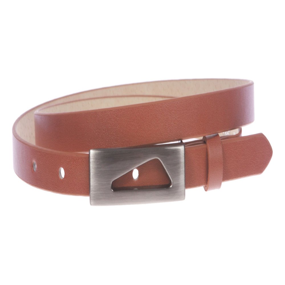 1/2" (14 mm) Women's Snap On Skinny Synthetic Plain Non Leather Fashion Dress Belt Size: S/M - 32 Color: Tan
