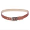 1/2" (14 mm) Women's Snap On Skinny Synthetic Plain Non Leather Fashion Dress Belt Size: S/M - 32 Color: Tan view 2