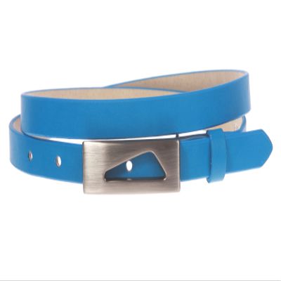 1/2" (14 mm) Women's Snap On Skinny Synthetic Plain Non Leather Fashion Dress Belt Size: L/XL - 40 Color: Blue