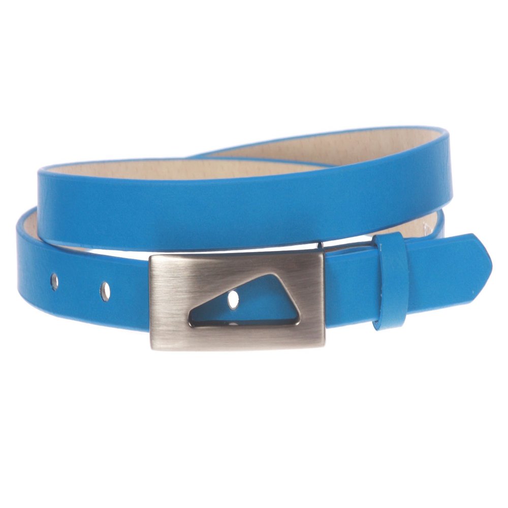 1/2" (14 mm) Women's Snap On Skinny Synthetic Plain Non Leather Fashion Dress Belt Size: L/XL - 40 Color: Blue