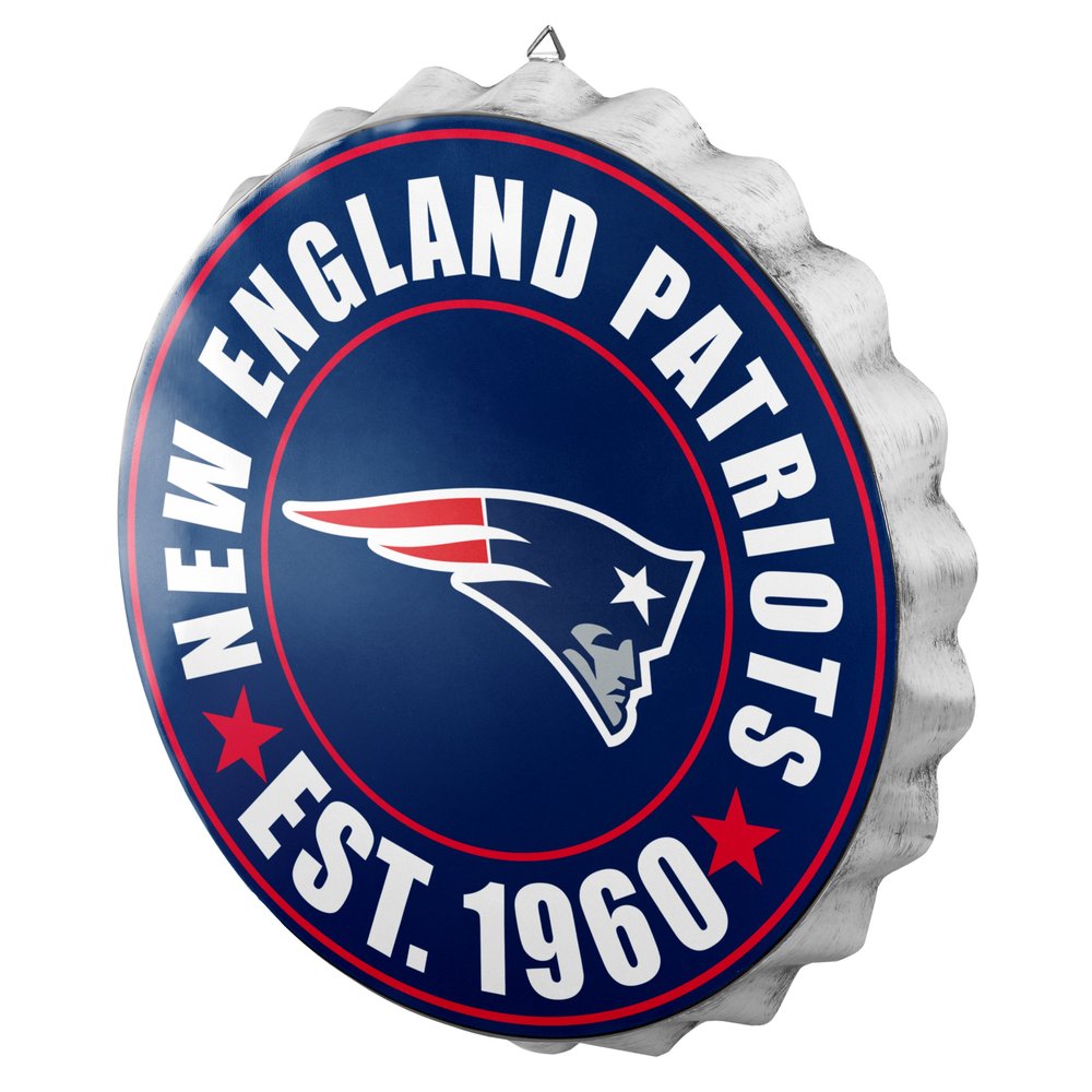 FOCO Forever Collectibles New England Patriots Sign Bottle Cap Style