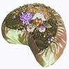 Boon Decor Meditation Cushion Crescent Zafu Pillow Japanese Kimono Silk Gold view 1