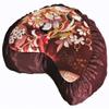 Boon Decor Meditation Cushion Crescent Zafu Pillow Japanese Kimono Silk Red Bird view 1