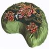 Boon Decor Meditation Cushion Crescent Zafu Pillow Japanese Kimono Silk Green view 1