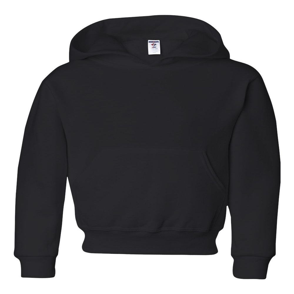 Jerzees Youth Pullover Hood, Black, Small