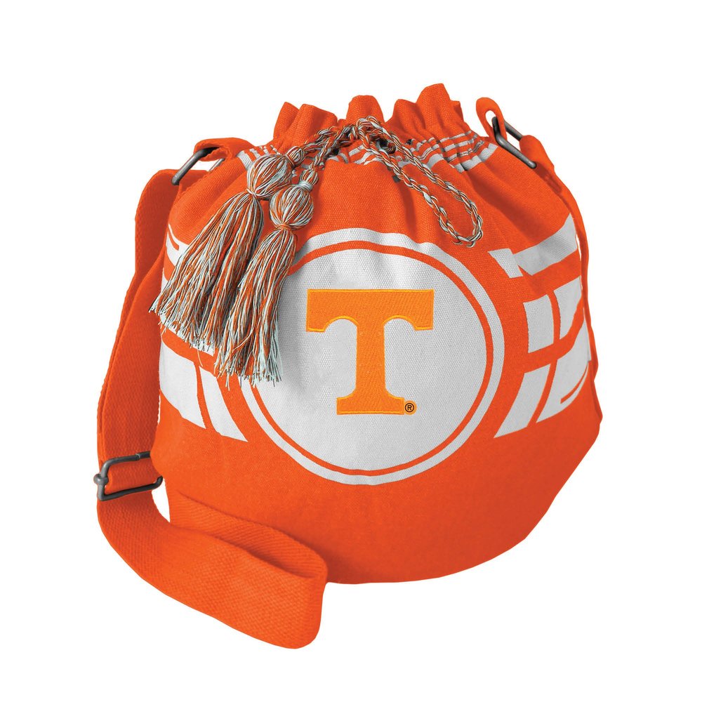 Littlearth NCAA Tennessee Volunteers Women's Ripple Drawstring Bucket Bag, Orange, 12" x 14" x 8.5"