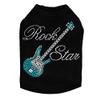 Guitar (Blue Swarovski) & Rock Star - Dog Shirt, 2XL Black view 1