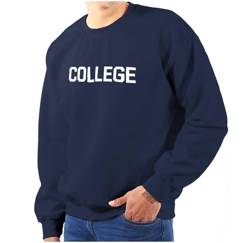 Brisco Brands Animal House Faber College Frat Party Sweatshirt for Men or Women Navy