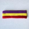 Couver Triple Color Striped Cotton Sports Basketball Headband Sweatband - Purple/Bright Yellow/Red view 2