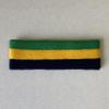 Couver Triple Color Striped Cotton Sports Basketball Headband Sweatband - Green/Yellow/Navy view 2