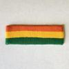 Couver Triple Color Striped Cotton Sports Basketball Headband Sweatband - Dark Orange/Golden Yellow/Green view 2