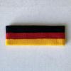 Couver Triple Color Striped Cotton Sports Basketball Headband Sweatband - Black/Red/Golden Yellow view 2