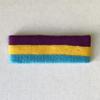 Couver Triple Color Striped Cotton Sports Basketball Headband Sweatband - Purple/Bright Yellow/Sky Blue view 2