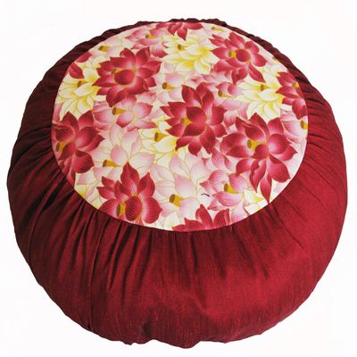 Boon Decor Meditation Cushion Zafu - Limited Edition - Buddha's Flower Lotus Sanctuary Collection Red