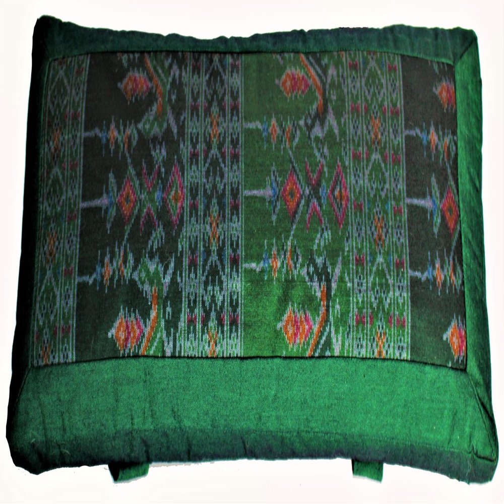 Boon Decor Meditation Bench Cushion Kneeling Seiza - Ikat Green