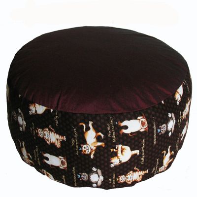 Boon Decor Meditation Cushion Zafu Pillow Buckwheat & Kapok Fill - Limited Edition Yoga Cats