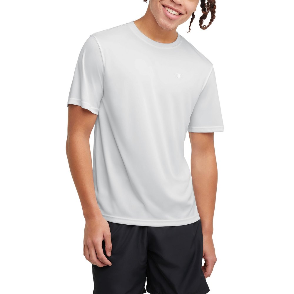 Champion Mens Athletic T-Shirt Lightweight, Moisture-Wicking, Anti-Odor, Inclusive Fit (S4XL), White, Medium