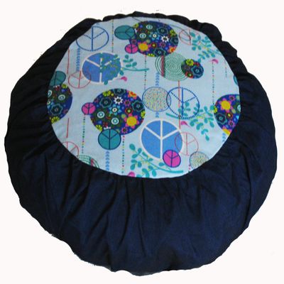 Boon Decor Meditation Cushion Zafu Pillow for Children - Peace Blue