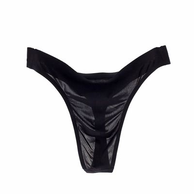 GAOGAO Seamless Breathable Male Smooth Ice Silk G-Strings&Thongs Underwear Brief (xx_l, black)