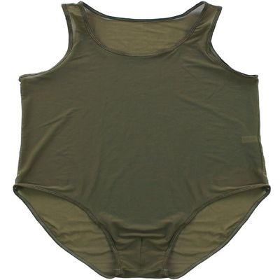 sandbank Mens Sexy Sheer Mesh Wrestling Singlet Bodysuit Leotards Underwear (US L, Army Green)
