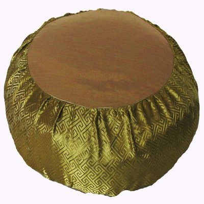 Boon Decor Meditation Cushion Zafu Pillow Buckwheat - Key Design Silk Gold