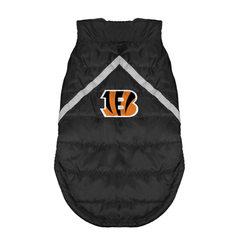 Littlearth Unisex-Adult NFL Cincinnati Bengals Pet Puffer Vest, Team Color, X-Large
