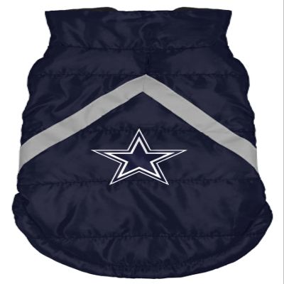 Littlearth Unisex-Adult NFL Dallas Cowboys Pet Puffer Vest, Team Color, Small