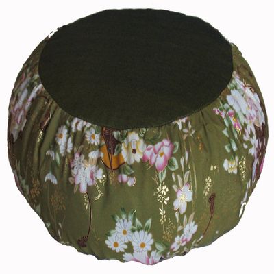 Boon Decor Meditation Cushion Zafu Pillow Japanese Kimono Silk Camilia & Sakura