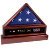 Flag Case, Display Case & Urn, Cherry Wood Case Holds Flag, Display Medals and Holds Cremation Ashes, Veteran, Military Urn for Ashes, Adult Sized Cremation Urn view 1