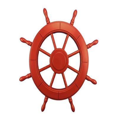 Hampton Nautical Wheel-24-106 Red 24"-Wooden Ships Steering Wheel Decoration