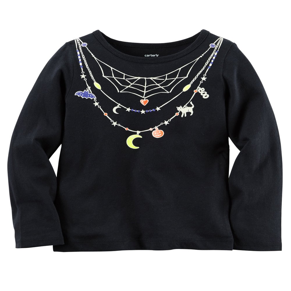 Carters Girl Long-Sleeve Halloween Tee (6 Months, Black)