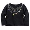 Carters Girl Long-Sleeve Halloween Tee (9 Months, Black) view 1