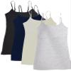 4 Pack Active Basic Women's Basic Tank Top (3X,Black/Navy/H.Beige/H.Grey) view 1