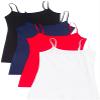 4 Pack Active Basic Women's Basic Tank Top (2X,Black/White/Navy/Red) view 1
