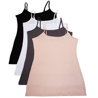 4 Pack Active Basic Women's Basic Tank Top (1X,White/Black/D.Khk/Charcoal)
