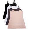4 Pack Active Basic Women's Basic Tank Top (1X,White/Black/D.Khk/Charcoal) view 1
