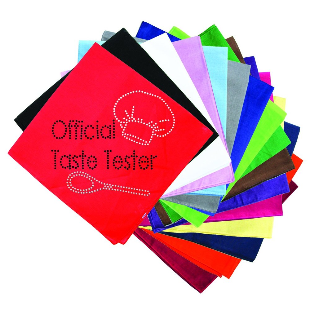 Dog in the Closet, Official Taste Tester - Rhinestone Dog Bandana - Choice of Color