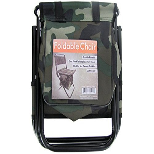 Bulk Buys Camouflage Foldable Chair with Zipper Gear Pouch - Pack of 12