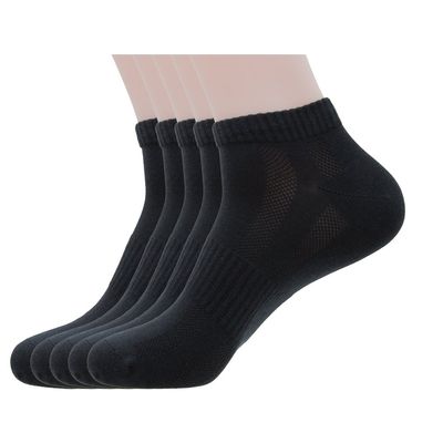 Mens Cotton & Pearl-Fiber Ankle Socks, Novelty Low Cut Socks Decrease Odor Moisture-Wicking Soft Comfy Breathable Sock for Sweaty Feet (Black, 5 Pack)